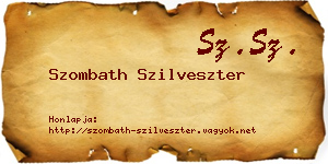 Szombath Szilveszter névjegykártya
