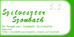 szilveszter szombath business card